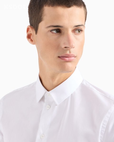 Stretch cotton poplin shirt