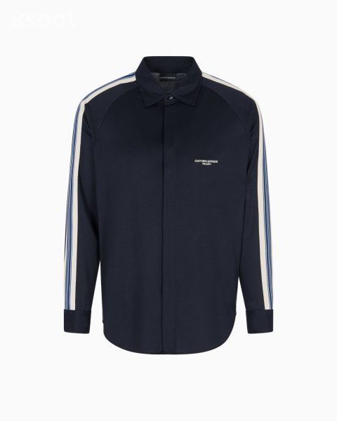 ASV slim-fit shirt in Lyocell-blend jersey with bands