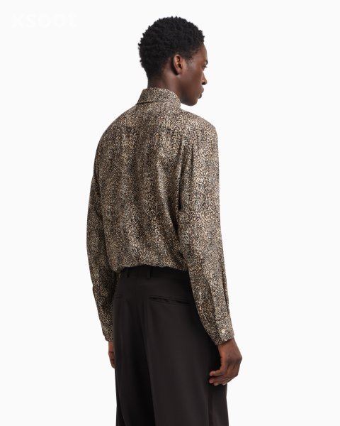 Fluid-fabric shirt with animal print