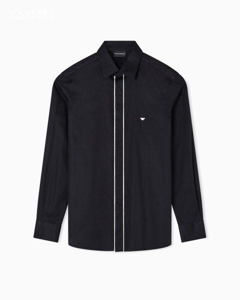 Pima cotton shirt with piping