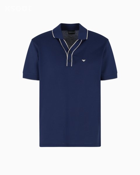 Piqué polo shirt with contrasting edges
