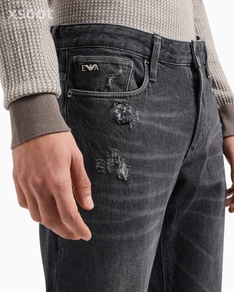 J06 slim-fit, worn-look, stretch-denim jeans