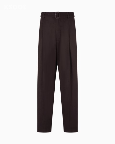 Virgin wool trousers with belt