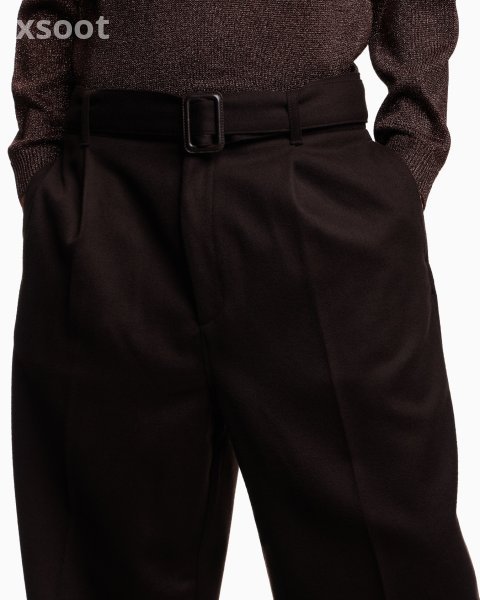 Virgin wool trousers with belt