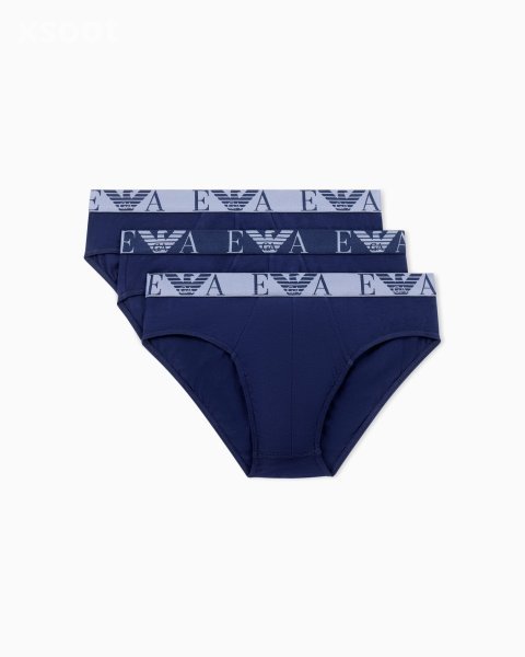 Three-pack of briefs with bold monogram logo