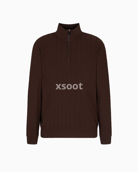 ASV mock-neck jumper in a check knit