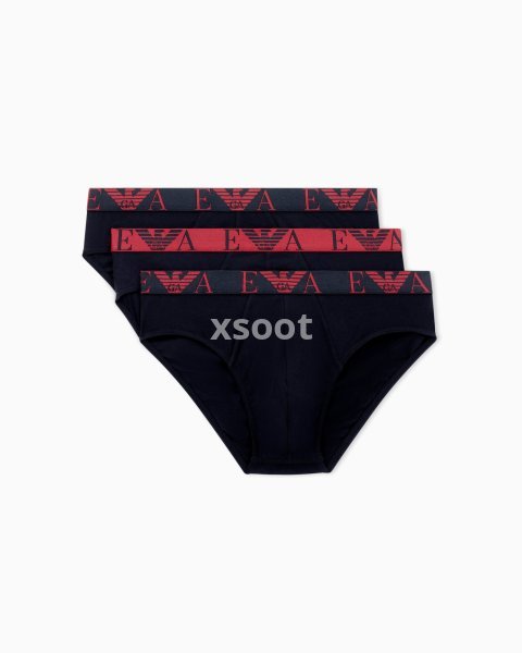 Three-pack of briefs with bold monogram logo
