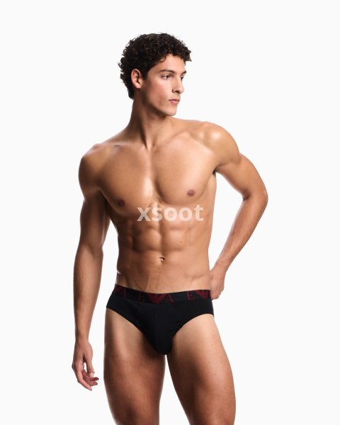 Three-pack of briefs with bold monogram logo