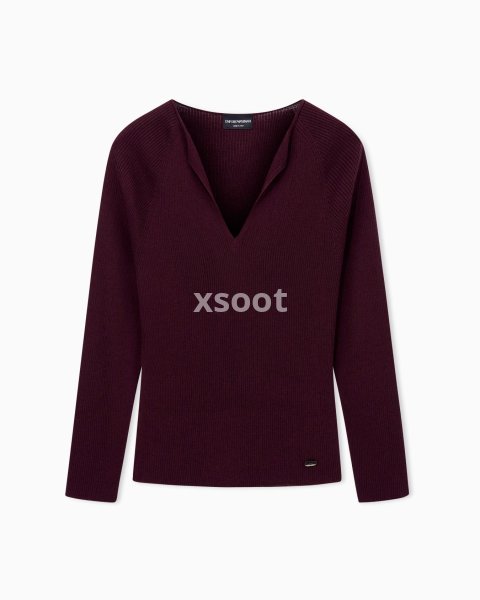 Polygon capsule collection virgin wool blend V-neck jumper