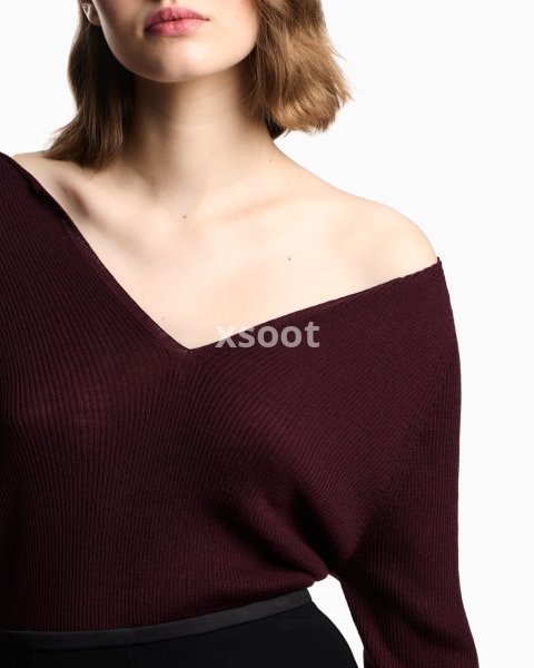 Polygon capsule collection virgin wool blend V-neck jumper