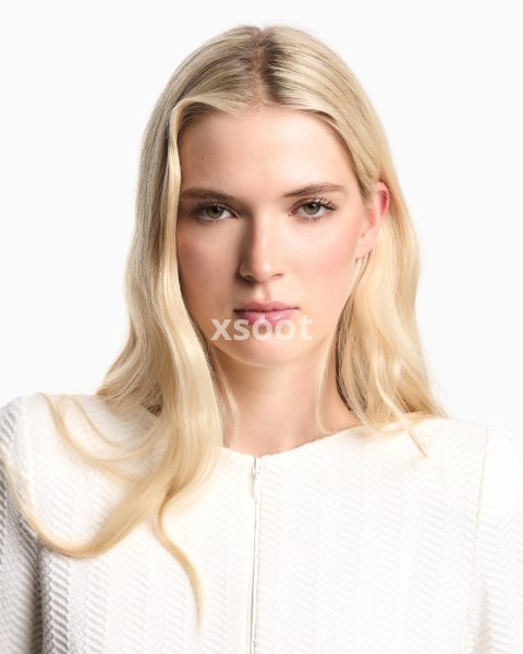 Chevron motif jersey zip-up jacket