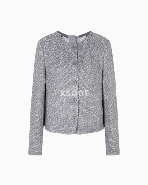 Icon tricot-effect jacquard knit jacket