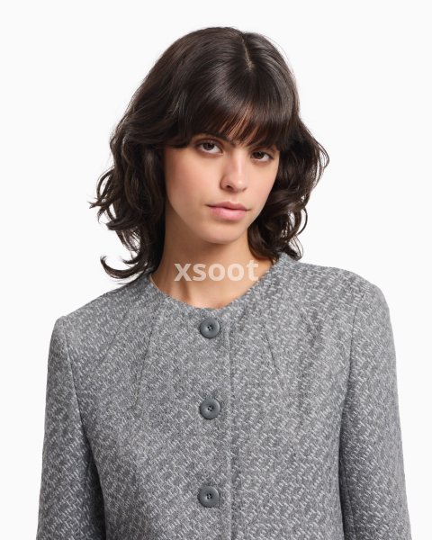 Icon tricot-effect jacquard knit jacket
