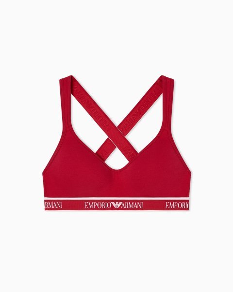 ASV Iconic organic-cotton padded bralette with logo underband