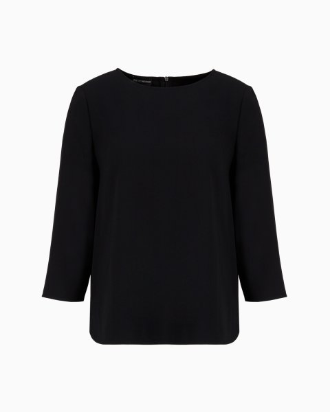 Envers-satin blouse with 3/4 sleeves