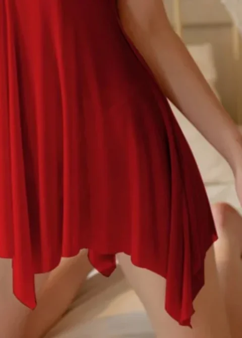 Sajiero Babydoll - Marivelle Flow Maroon