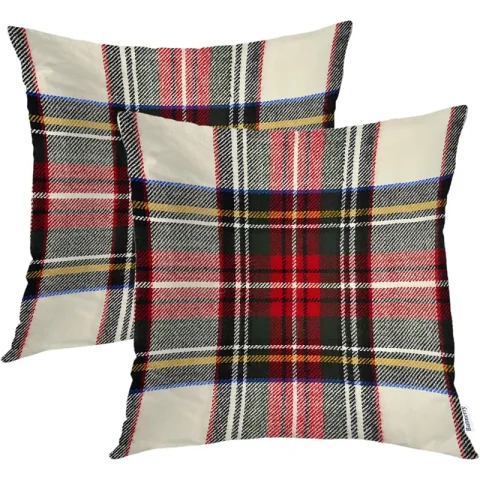 Pillow Covers 18X18 Inch Set Of 2, Scottish Tartan Wool