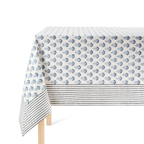 over&back Hand-Blocked Tablecloth