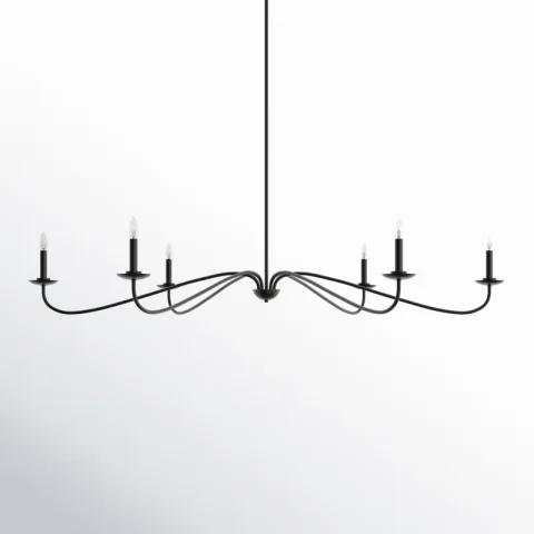 Zoyla 6-Light Chandelier in Matte Black