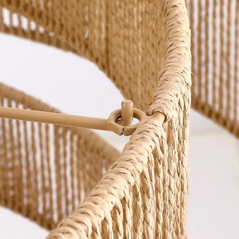 12 - Light Dimmable Hand-Woven Rattan Tiered Chandelier