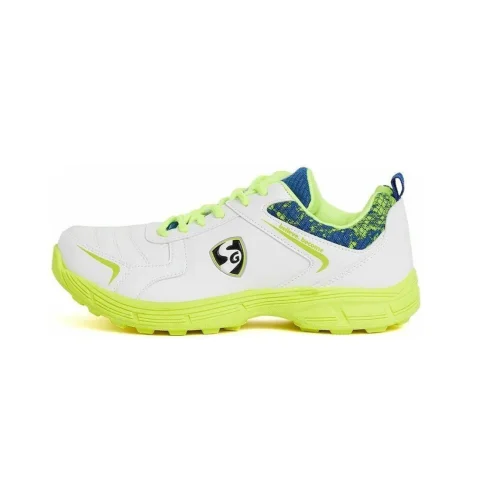 SG Savage Stud Cricket Shoes- White/Royal Blue/Lime