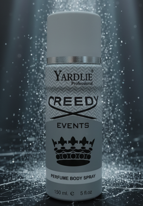Yardlie Professional CREEDY EVENTS Perfume Body Spray (150ml): Elite, Aromatic Fougere Deodorant for Men.