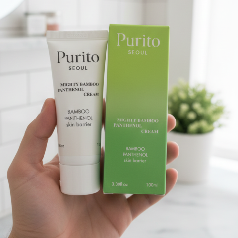 Purito Mighty Bamboo Panthenol Cream 100ml – Deep Hydration, Skin Barrier Repair & Soothing Moisturizer