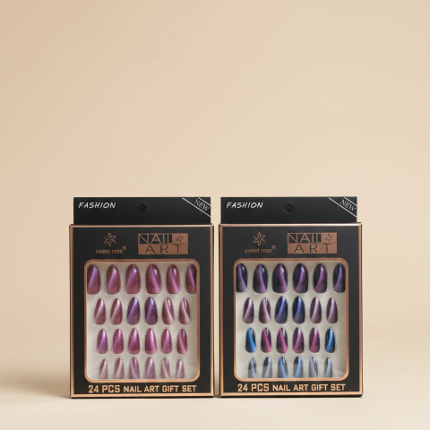 24 Pcs Professional Manicure Artificial Nails – Salon-Quality Press-On Nail Set