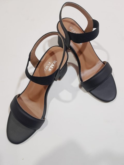 Women's Black Heel Sandals | Open Toe with Comfortable Strap Design – Black - 10