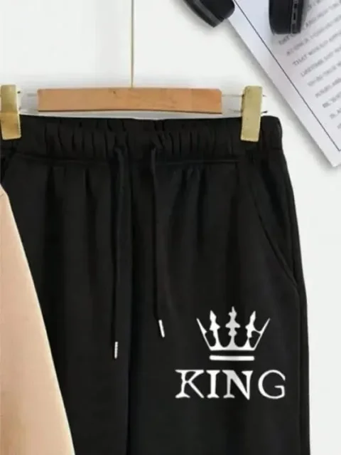 2 Pcs Men's Fleece Printed Sweatshirt Track Suit