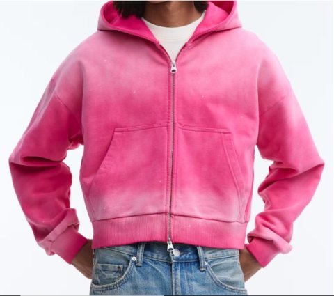 Men h&m Dark pink Oversized Hooded Jacket