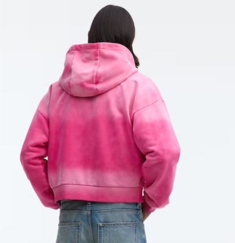 Men h&m Dark pink Oversized Hooded Jacket