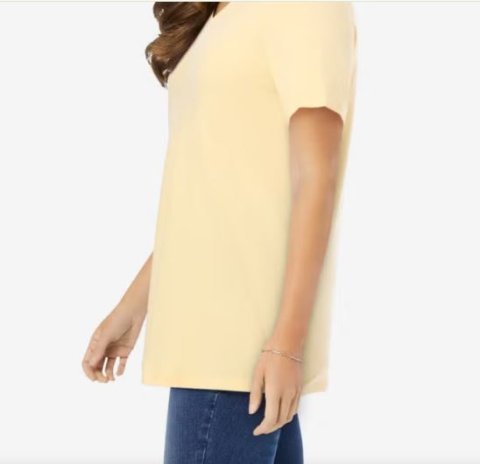 Plus Size Woman Perfect Short-Sleeve V-Neck Tee By Woman Within