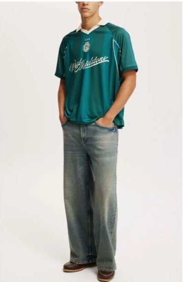 Cotton On Men's Soccer Jersey in Pineneedle Green Vintage at Nordstorm