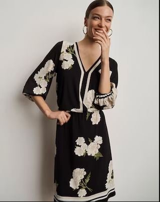 Women's white house black market neck Mini Dress in Black