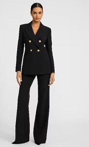 Express Women's Editor Studio Stretch Twill High Waisted Flare Trouser