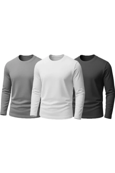 Pack of 3 Men’s Full Sleeves T-Shirts