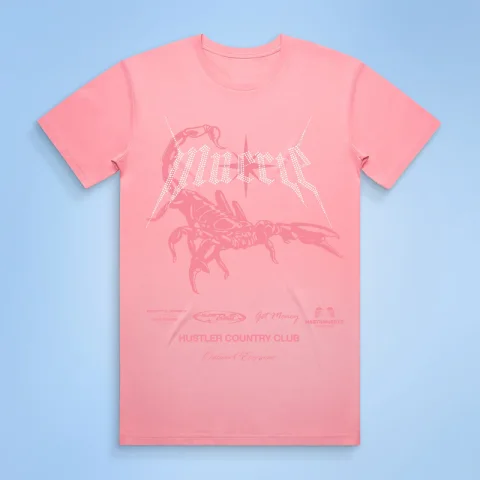 Rhinestone Scorpion Country Club Tee - Pink