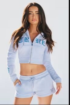 crystal embroidered shrunken zip hoodie - anxiety relief hoodie for stress comfort wear