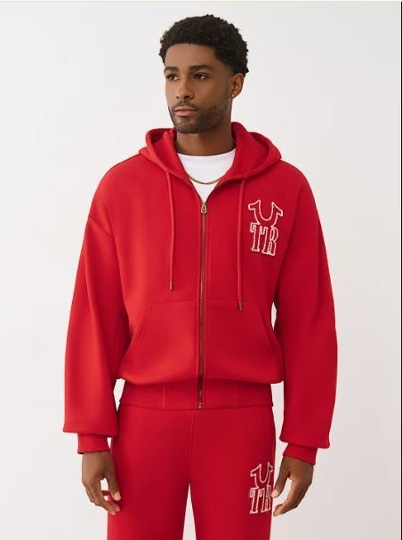 Horseshoe Appliqué Zip hoodie - gym hoodie for men workout training wear