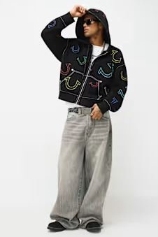 Horseshoe Big T Boxy Zip Hoodie - bodybuilding hoodie for winter gym sessions