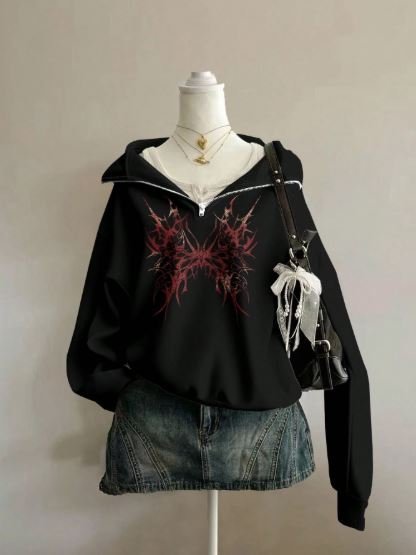 Damen SHEIN Sweatshirt in GroBe GroBen mit vintage Blume Muster