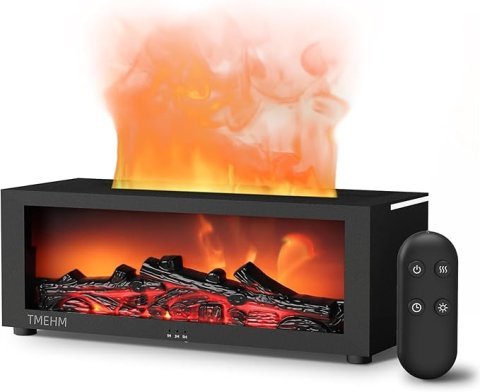 Essential Oil Diffuser, Fireplace Flame oil Diffuser Humidifier, 7 Colors Aromatherapy, Essential Oil Diffuser, Ultrasonic Aroma Humidifier, with Timer for Home, Bedroom, Office, Yoga