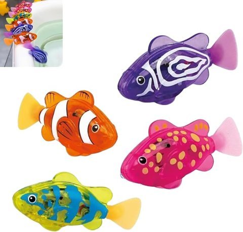 Magic Water-Activated Glowing Swimming Fish, Deep-Sea Disco, Interactive Colorful Robot Fish, Swimming Robotic Luminous Function, Waterproof Aquarium Bath Time Fun
