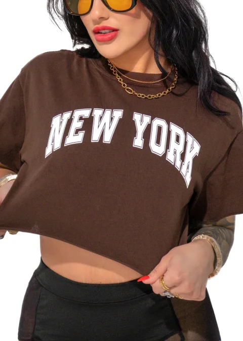 CROPPED NEW YORK GRAPHIC TEE