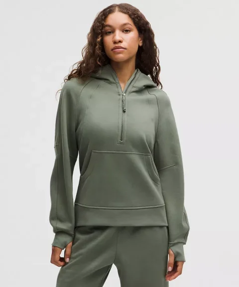 Scuba Oversized Half-Zip Hoodie Long