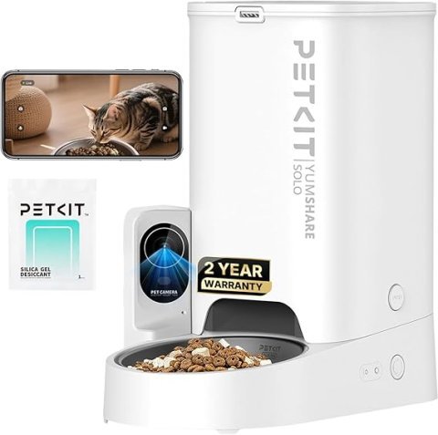 PETKIT Automatic Cat Feeder with Camera, 1080P HD Video with Night Vision, 2.4G WiFi Pet Feeder with Phone App Control, 2-Way Audio for Cats and Small Dogs, Portion Control Up to 10 Meals Per Day