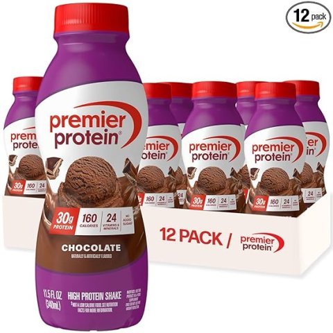 Premier Protein Shake, Chocolate, 30g Protein, No Added Sugar, 24 Vitamins & Minerals to Support Immune Health, 11.5 fl oz, 12 Pack