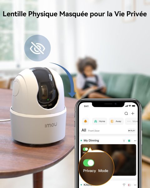 Imou 2K(3MP) WiFi Surveillance Camera Indoor 360° Smart Camera with Human Detection AI Tracking Two-Way Audio Siren Alexa Compatible for Baby/Pets
