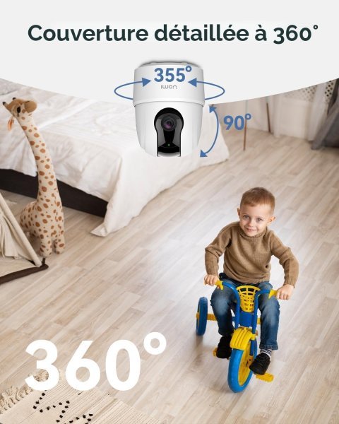 Imou 2K(3MP) WiFi Surveillance Camera Indoor 360° Smart Camera with Human Detection AI Tracking Two-Way Audio Siren Alexa Compatible for Baby/Pets